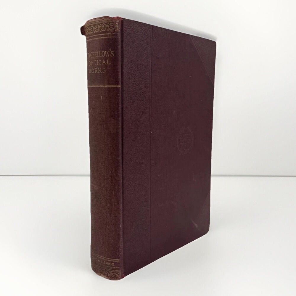 1901 Longfellow Poems Hardcover Book Thomas Y Crowell Antique Poetry Red